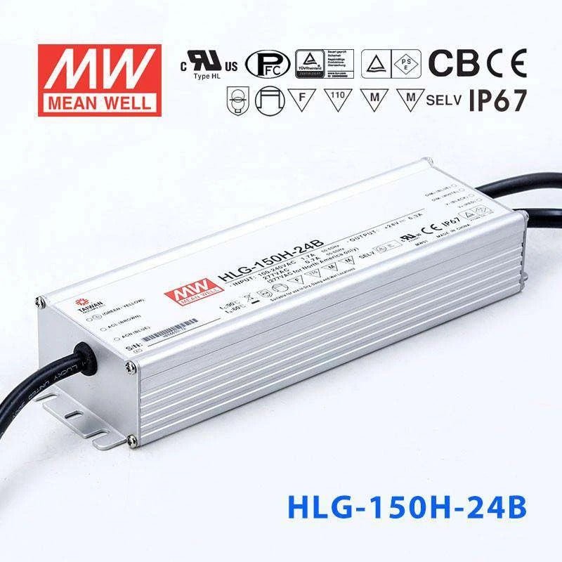Mean Well HLG - 150H - 24B Power Supply 150W 24V - Dimmable - HLG - 150H - 24B - powersupplymall.com