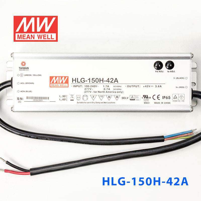 Mean Well HLG - 150H - 42A Power Supply 150W 42V - Adjustable - HLG - 150H - 42A - powersupplymall.com