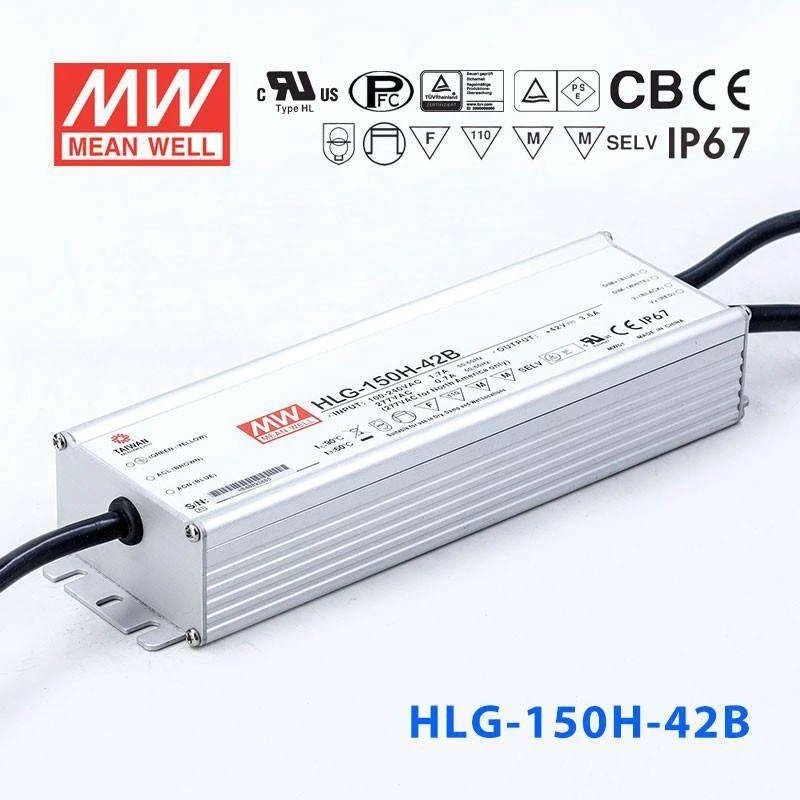 Mean Well HLG - 150H - 42B Power Supply 150W 42V - Dimmable - HLG - 150H - 42B - powersupplymall.com