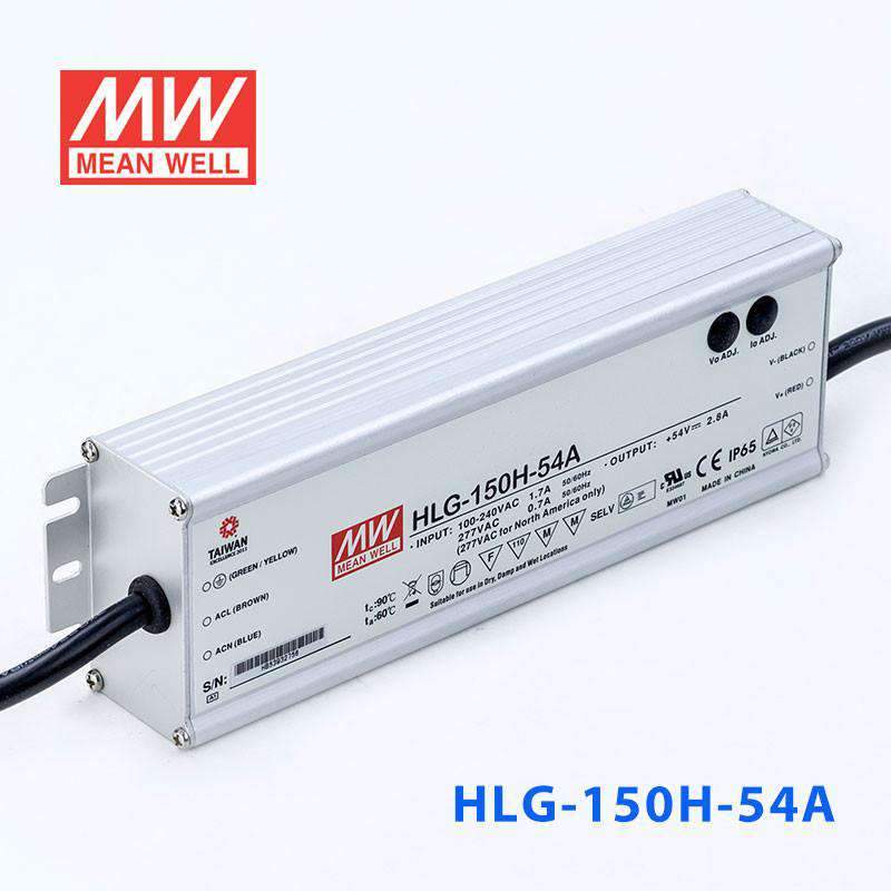 Mean Well HLG - 150H - 54A Power Supply 150W 54V - Adjustable - HLG - 150H - 54A - powersupplymall.com