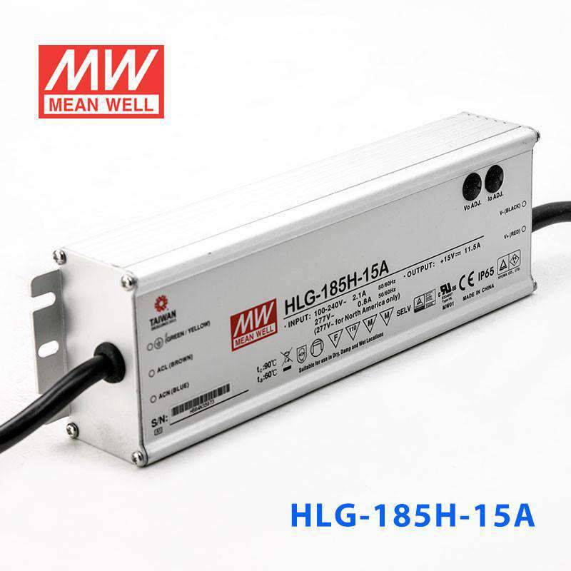 Mean Well HLG - 185H - 15A Power Supply 172.5W 15V - Adjustable - HLG - 185H - 15A - powersupplymall.com