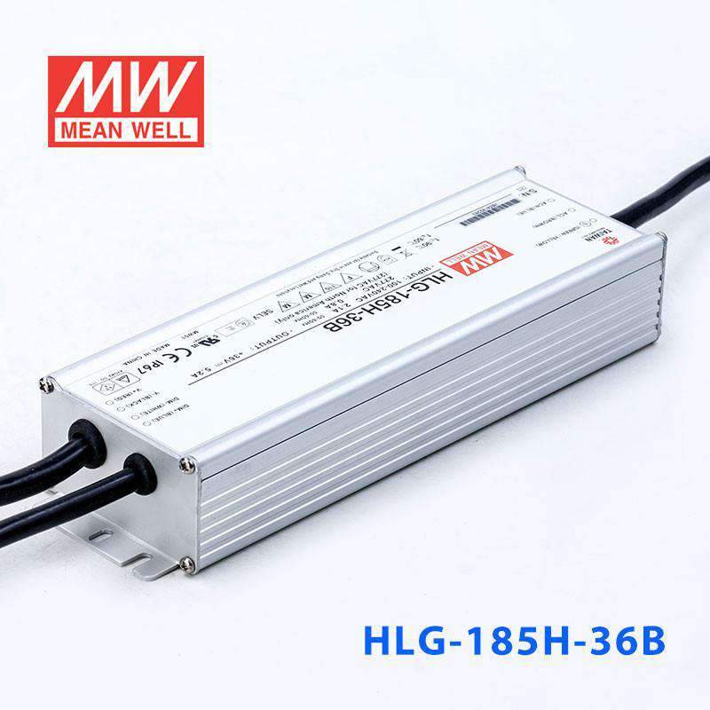 Mean Well HLG - 185H - 36B Power Supply 185W 36V - Dimmable - HLG-185H-36B - powersupplymall.com