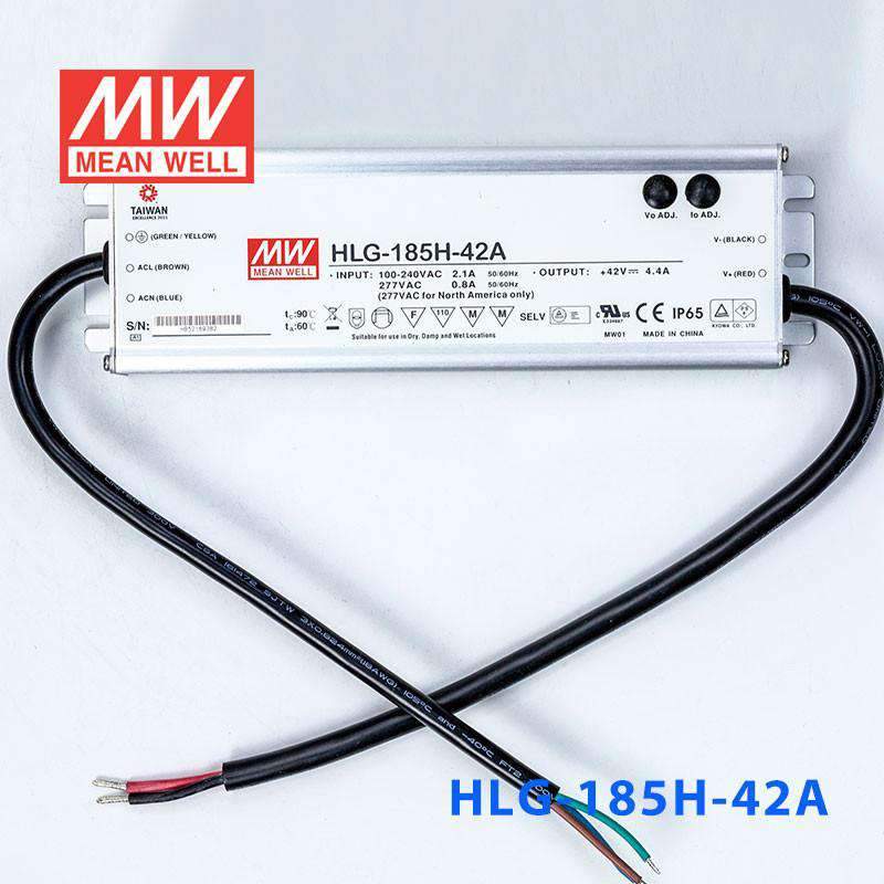 Mean Well HLG - 185H - 42A Power Supply 185W 42V - Adjustable - HLG - 185H - 42A - powersupplymall.com