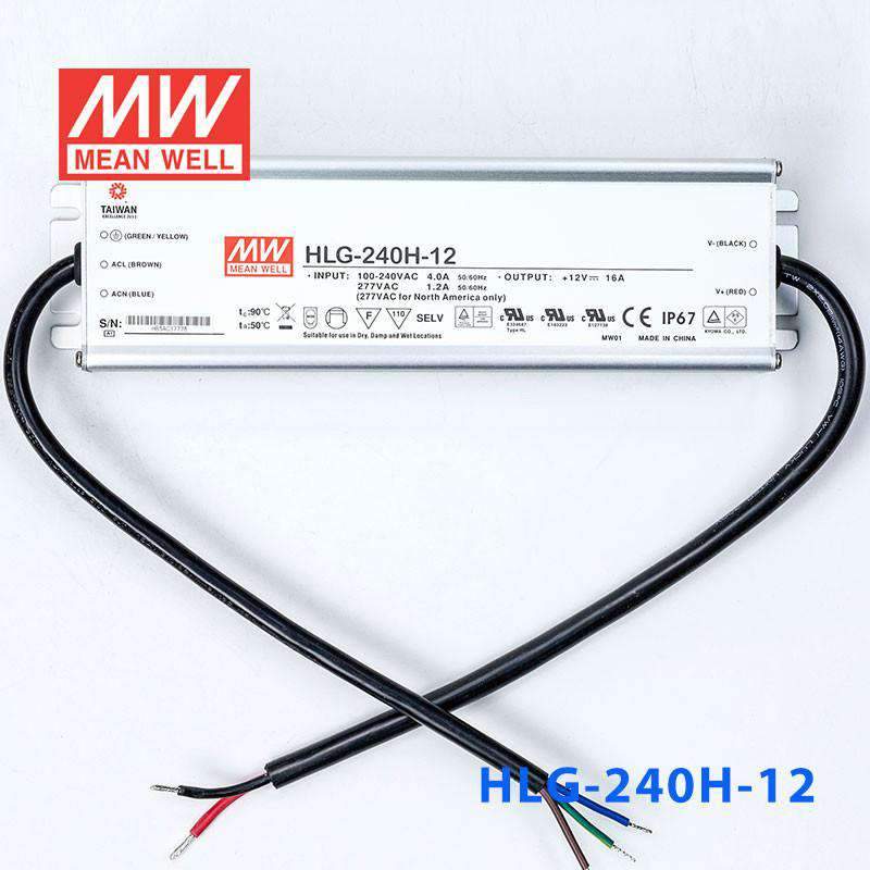 Mean Well HLG - 240H - 12 Power Supply 192W 12V - HLG - 240H - 12 - powersupplymall.com