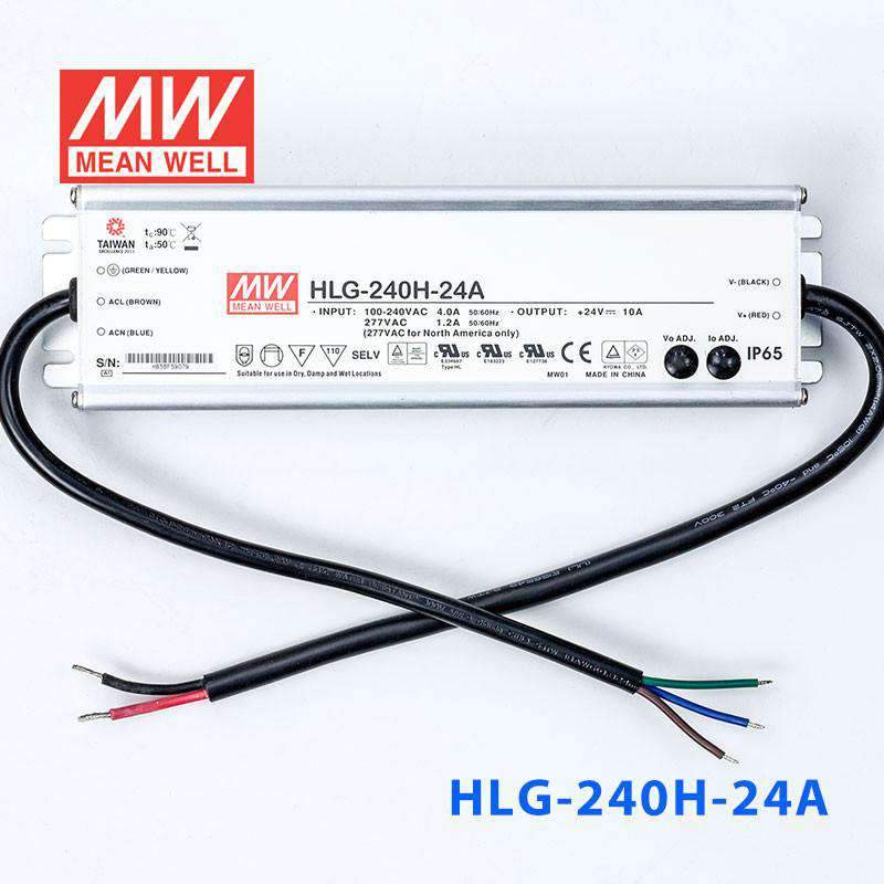 Mean Well HLG-240H-24A Power Supply 240W 24V - Adjustable 10A - HLG-240H-24A - powersupplymall.com