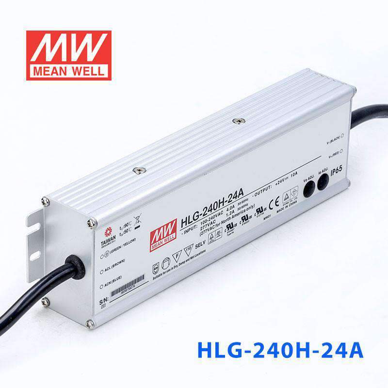 Mean Well HLG - 240H - 24A Power Supply 240W 24V - Adjustable - HLG - 240H - 24A - powersupplymall.com