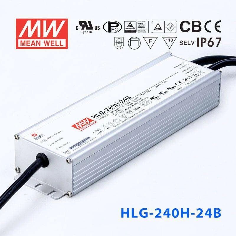 Mean Well HLG - 240H - 24B Power Supply 240W 24V - Dimmable - HLG - 240H - 24B - powersupplymall.com