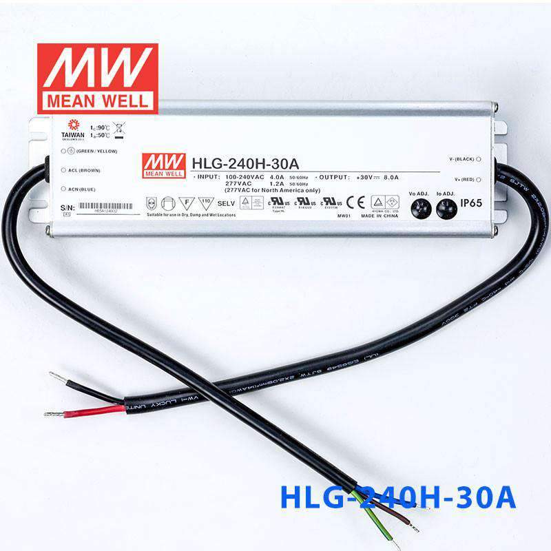 Mean Well HLG - 240H - 30A Power Supply 240W 30V - Adjustable - HLG - 240H - 30A - powersupplymall.com