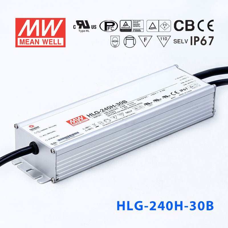 Mean Well HLG - 240H - 30AB Power Supply 240W 30V - Adjustable and Dimmable - HLG - 240H - 30AB - powersupplymall.com