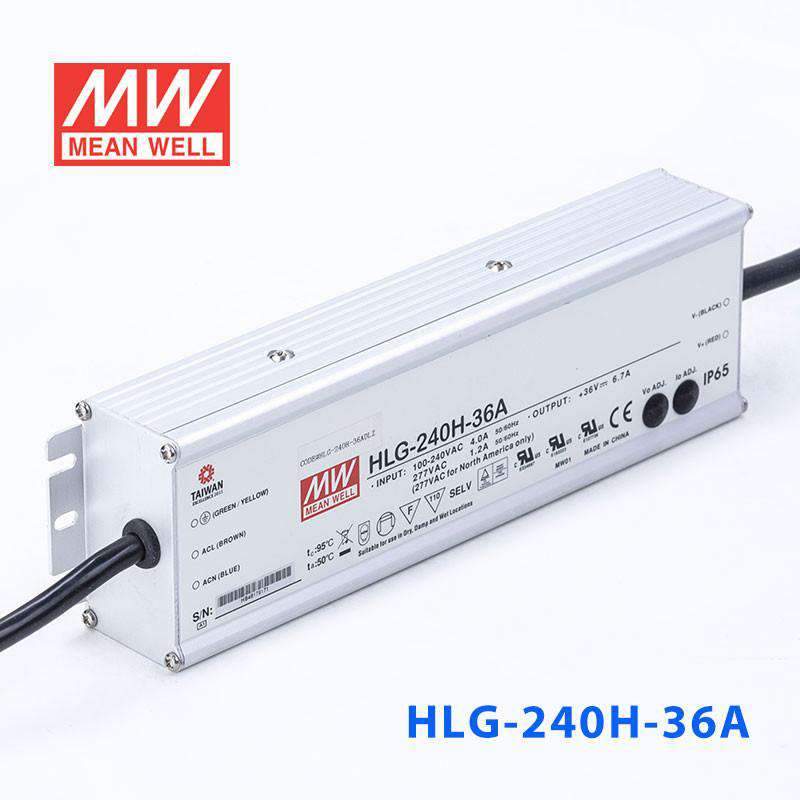 Mean Well HLG - 240H - 36A Power Supply 240W 36V - Adjustable - HLG-240H-36A - powersupplymall.com