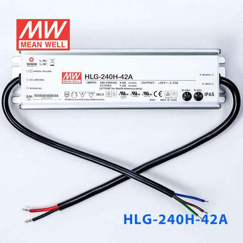 Mean Well HLG - 240H - 42A Power Supply 240W 42V - Adjustable - HLG - 240H - 42A - powersupplymall.com