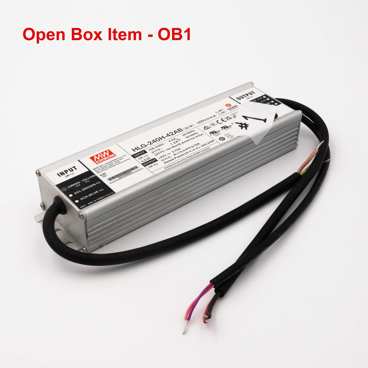 Mean Well HLG - 240H - 42AB Power Supply 240W 42V - Open Box - HLG - 240H - 42AB - OB1 - powersupplymall.com
