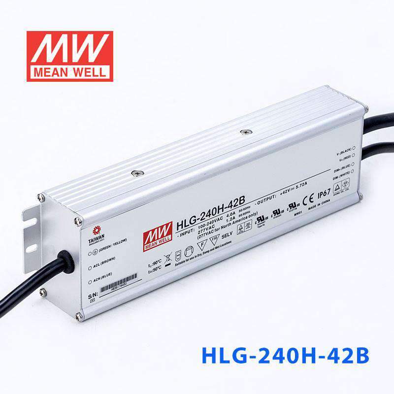 Mean Well HLG - 240H - 42B Power Supply 240W 42V - Dimmable - HLG - 240H - 42B - powersupplymall.com