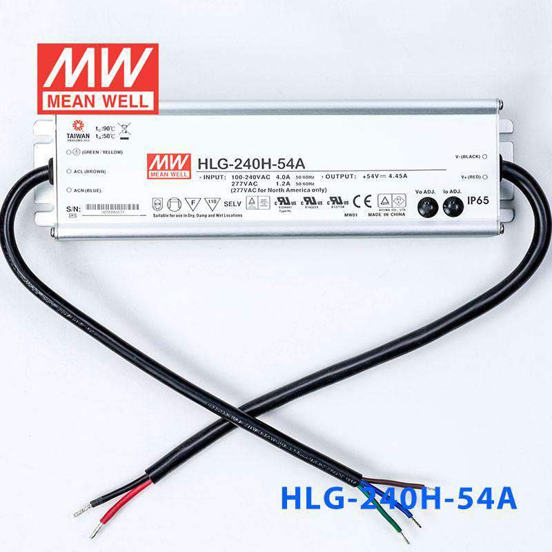 Mean Well HLG - 240H - 54A Power Supply 240W 54V - Adjustable - HLG - 240H - 54A - powersupplymall.com