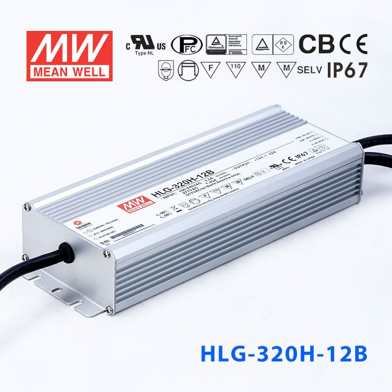Mean Well HLG - 320H - 12AB Power Supply 264W 12V - Adjustable and Dimmable - HLG - 320H - 12AB - powersupplymall.com