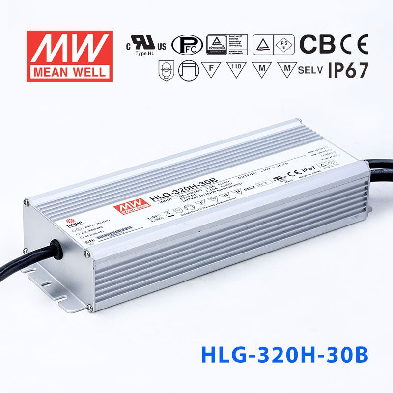 Mean Well HLG - 320H - 30AB Power Supply 320W 30V - Adjustable and Dimmable - HLG - 320H - 30AB - powersupplymall.com