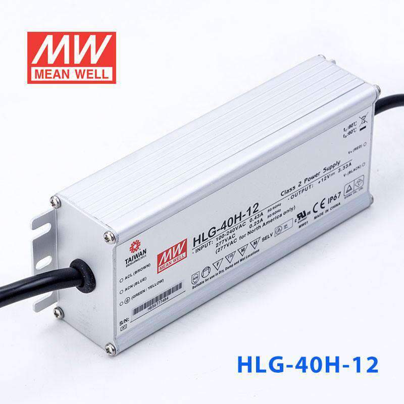 Mean Well HLG - 40H - 12 Power Supply 40W 12V - HLG - 40H - 12 - powersupplymall.com