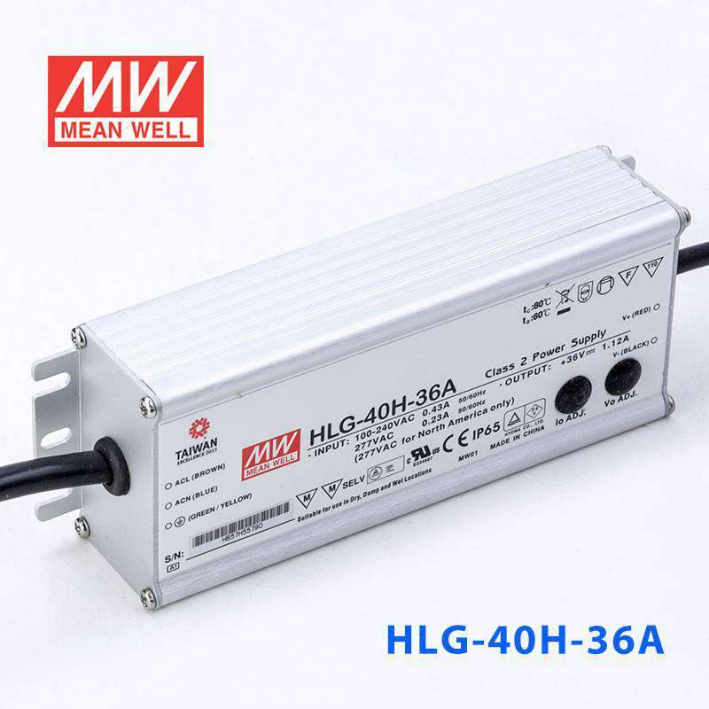 Mean Well HLG - 40H - 36A Power Supply 40W 36V - Adjustable - HLG - 40H - 36A - powersupplymall.com