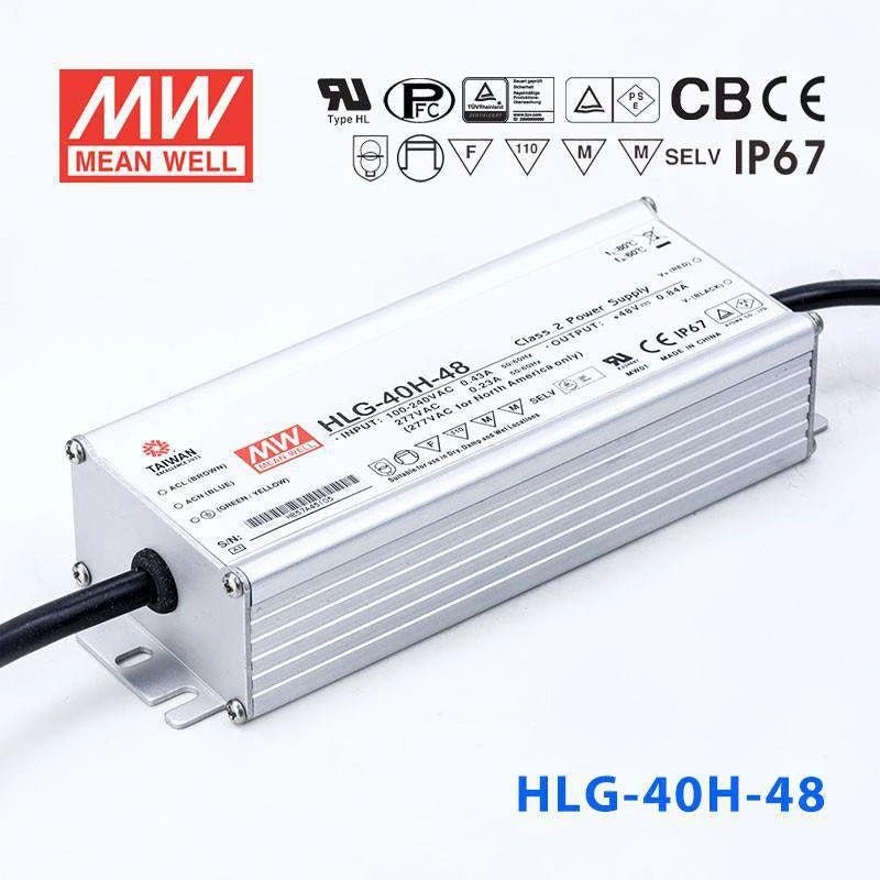 Mean Well HLG - 40H - 48 Power Supply 40W 48V - HLG - 40H - 48 - powersupplymall.com