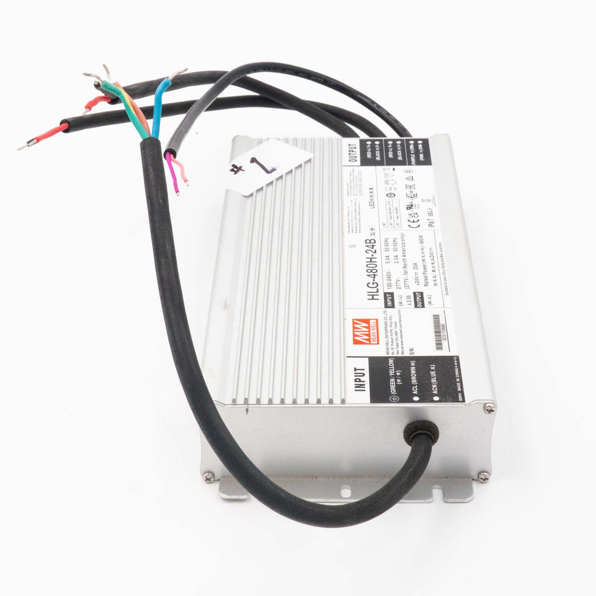 Mean Well HLG - 480H - 24B Power Supply 480W 24V - Open Box - HLG - 480H - 24B - OB1 - powersupplymall.com