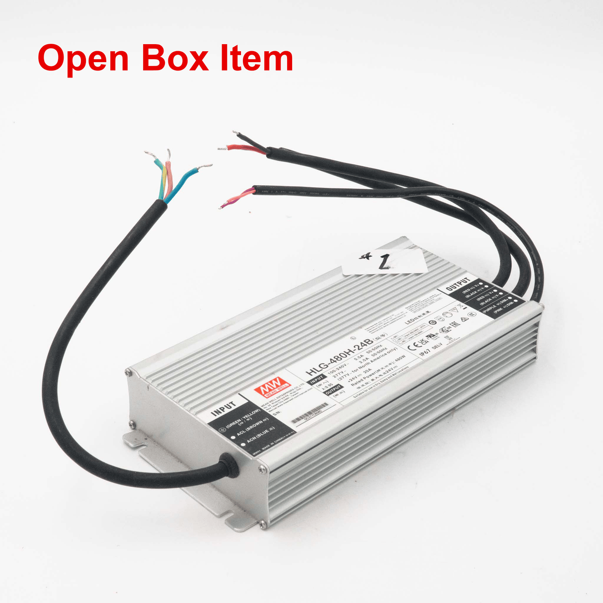 Mean Well HLG - 480H - 24B Power Supply 480W 24V - Open Box - HLG - 480H - 24B - OB1 - powersupplymall.com