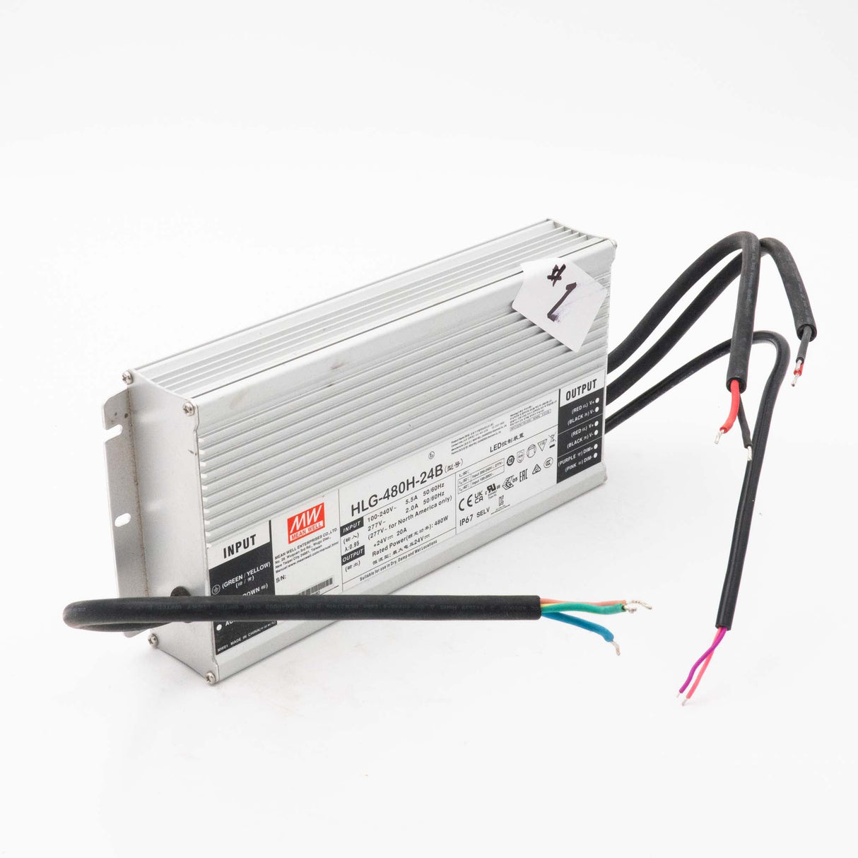 Mean Well HLG - 480H - 24B Power Supply 480W 24V - Open Box - HLG - 480H - 24B - OB1 - powersupplymall.com