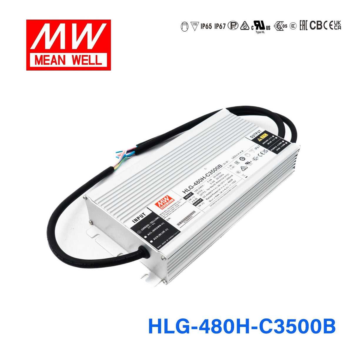 Mean Well HLG - 480H - C3500B Power Supply 480W 3500mA - Dimmable - HLG - 480H - C3500B - powersupplymall.com
