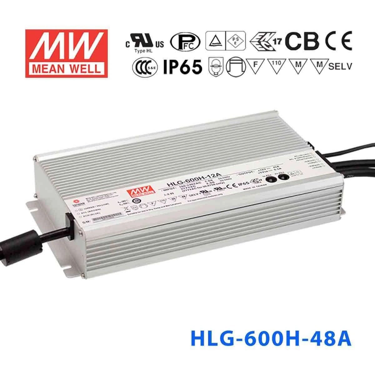 Mean Well HLG - 600H - 48A Power Supply 600W 48V - Adjustable - HLG - 600H - 48A - powersupplymall.com