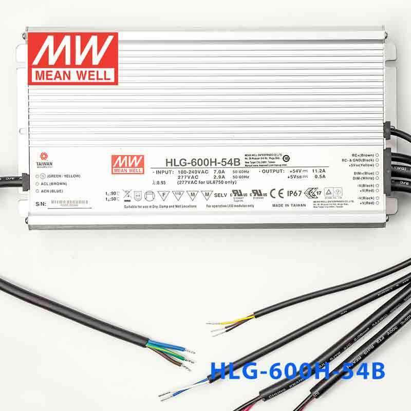 Mean Well HLG - 600H - 54B Power Supply 600W 54V - Dimmable - HLG - 600H - 54B - powersupplymall.com