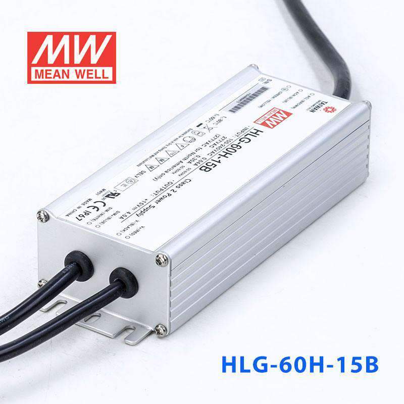 Mean Well HLG - 60H - 15B Power Supply 60W 15V - Dimmable - HLG - 60H - 15B - powersupplymall.com