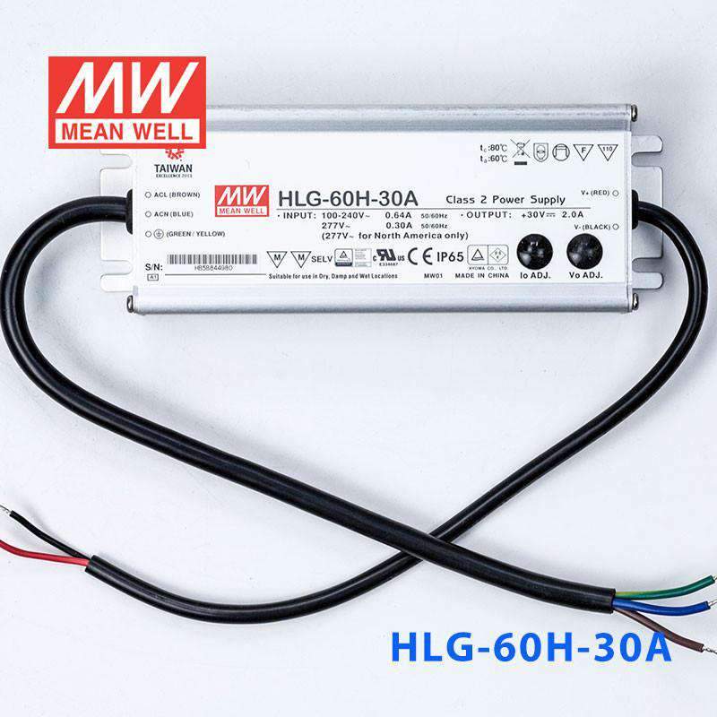 Mean Well HLG - 60H - 30A Power Supply 60W 30V - Adjustable - HLG - 60H - 30A - powersupplymall.com