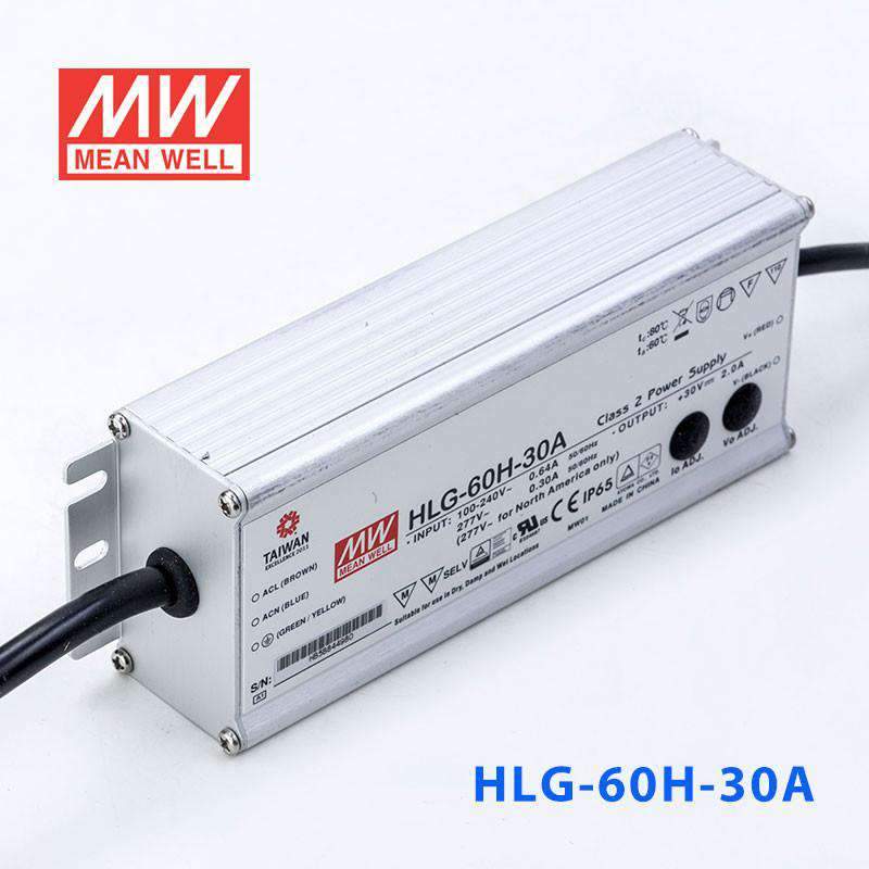 Mean Well HLG - 60H - 30A Power Supply 60W 30V - Adjustable - HLG - 60H - 30A - powersupplymall.com