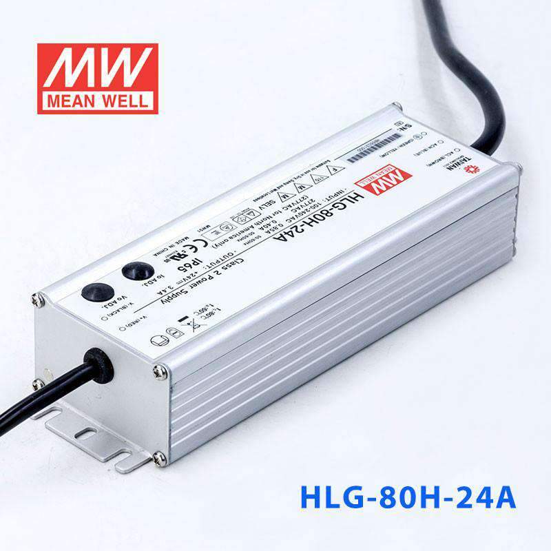 Mean Well HLG - 80H - 24A Power Supply 80W 24V - Adjustable - HLG - 80H - 24A - powersupplymall.com