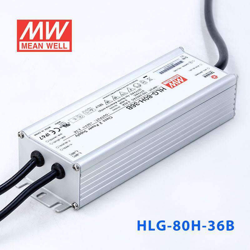 Mean Well HLG - 80H - 36B Power Supply 80W 36V - Dimmable - HLG - 80H - 36B - powersupplymall.com