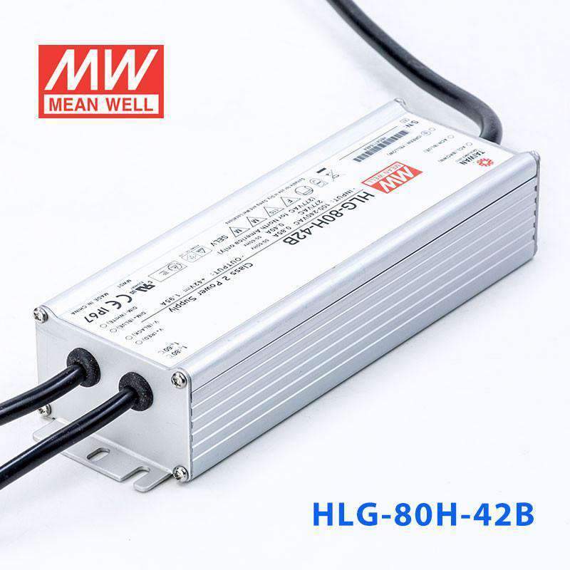 Mean Well HLG - 80H - 42B Power Supply 80W 42V - Dimmable - HLG-80H-42B - powersupplymall.com