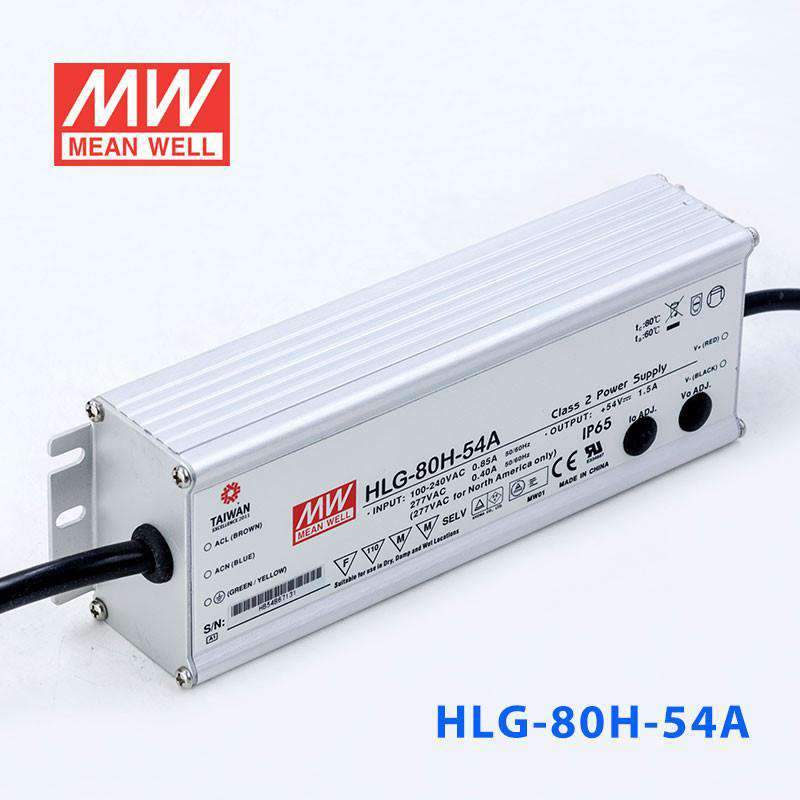Mean Well HLG - 80H - 54A Power Supply 80W 54V - Adjustable - HLG - 80H - 54A - powersupplymall.com