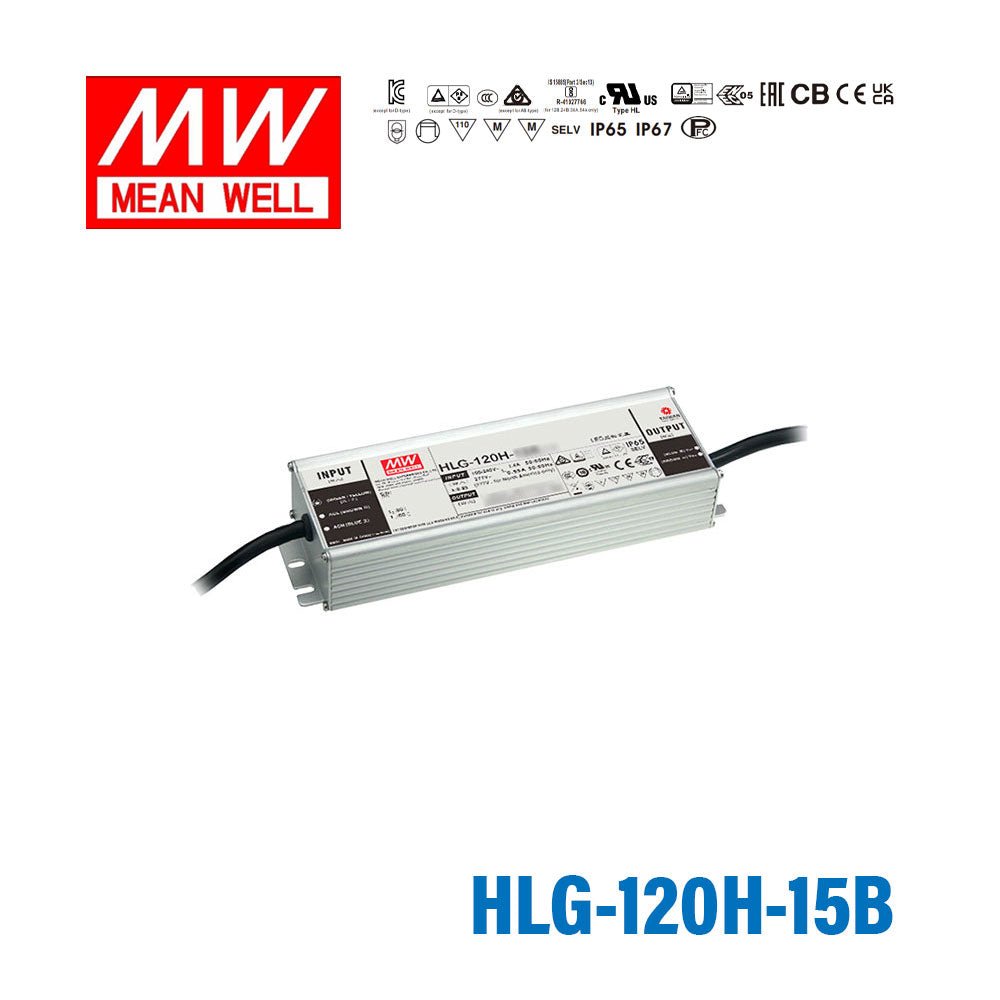 Mean Well HLG Series LED Power Supply 15V (40~150W) - - powersupplymall.com