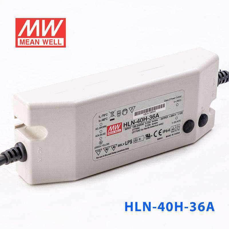Mean Well HLN - 40H - 36A Power Supply 40W 36V - IP64, Adjustable - HLN - 40H - 36A - powersupplymall.com