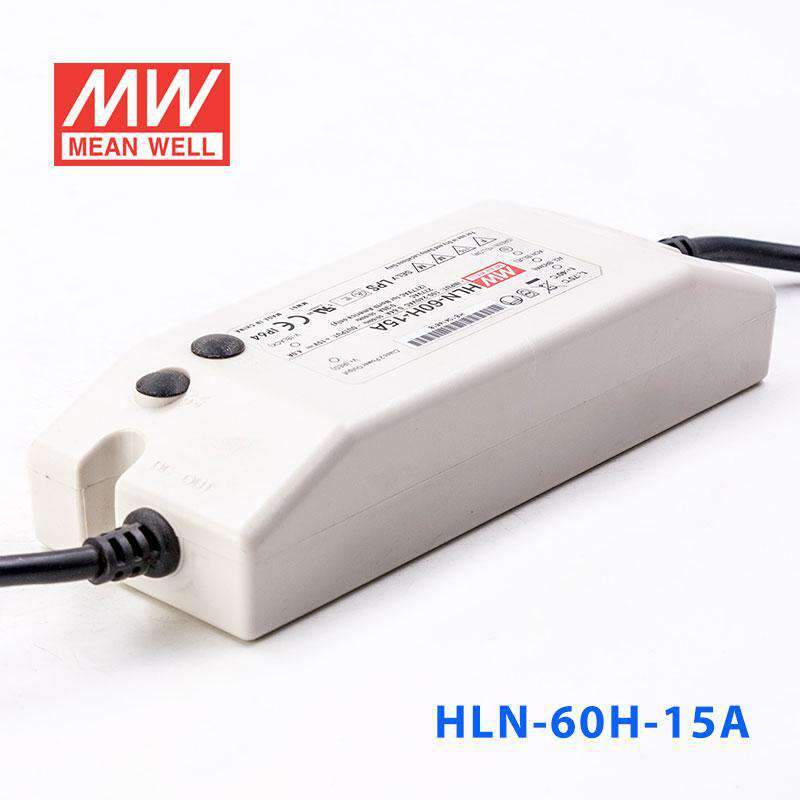 Mean Well HLN - 60H - 15A Power Supply 60W 15V - IP64, Adjustable - HLN-60H-15A - powersupplymall.com
