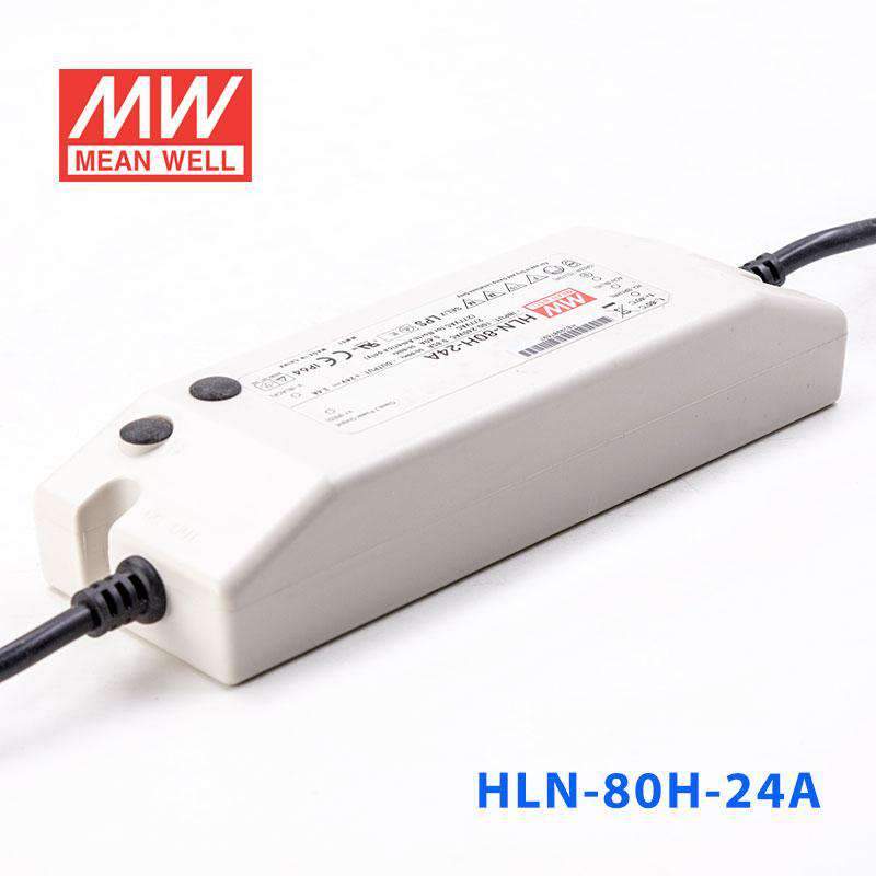 Mean Well HLN-80H-24A Power Supply 80W 24V - IP64, Adjustable 3.4A - HLN-80H-24A - powersupplymall.com