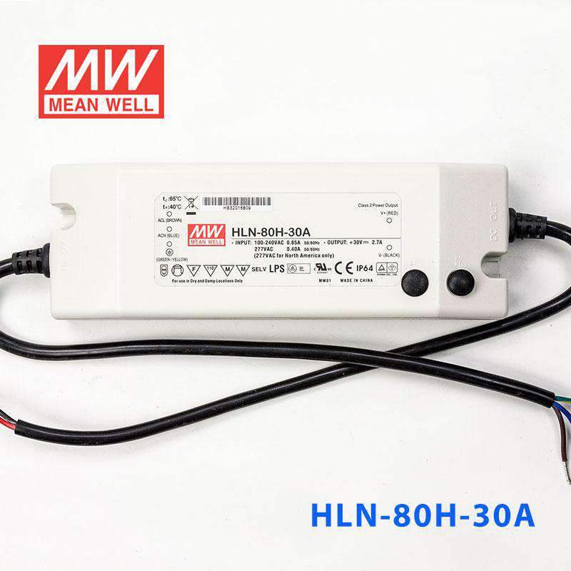 Mean Well HLN - 80H - 30A Power Supply 80W 30V - IP64, Adjustable - HLN - 80H - 30A - powersupplymall.com