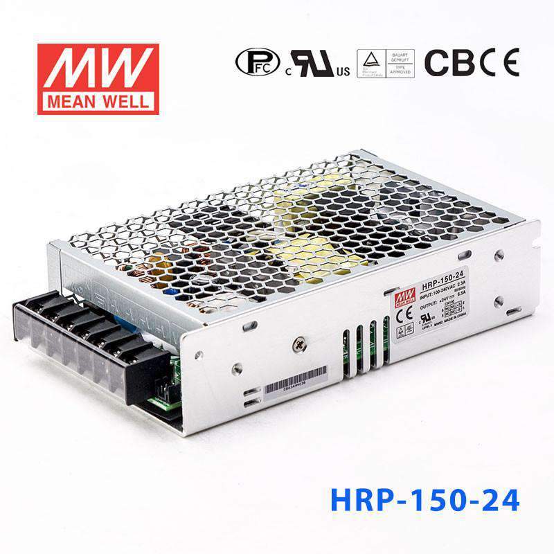Mean Well HRP - 150 - 24 Power Supply 156W 24V - HRP - 150 - 24 - powersupplymall.com