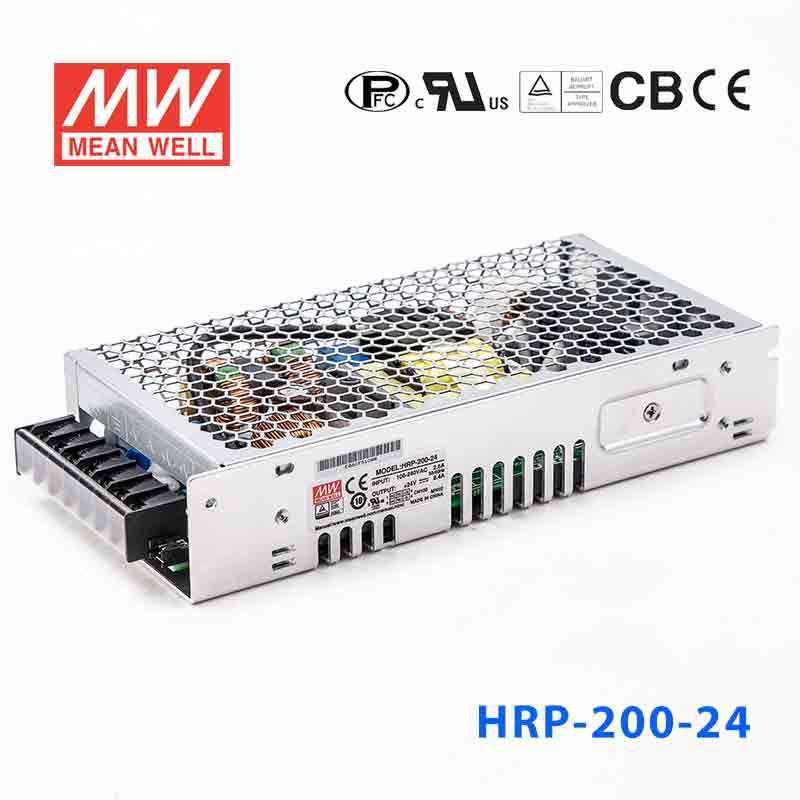 Mean Well HRP - 200 - 24 Power Supply 201.6W 24V - HRP - 200 - 24 - powersupplymall.com
