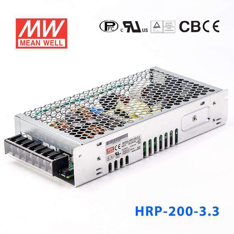 Mean Well HRP - 200 - 3.3 Power Supply 132W 3.3V - HRP - 200 - 3.3 - powersupplymall.com