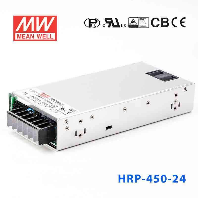 Mean Well HRP - 450 - 24 Power Supply 451.2W 24V - HRP - 450 - 24 - powersupplymall.com