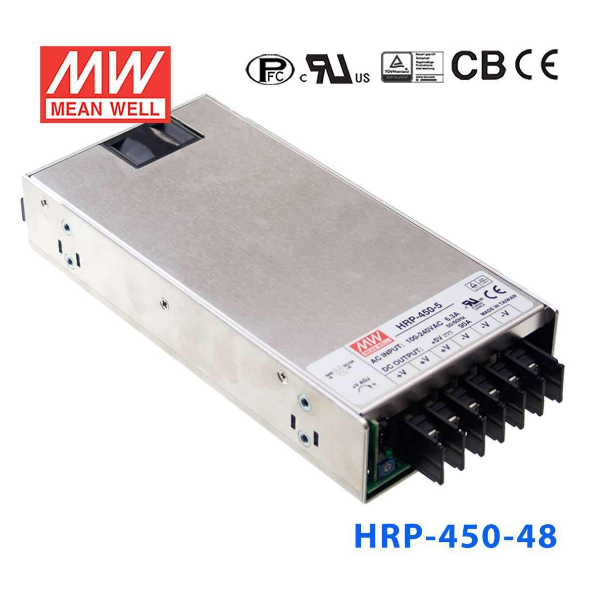 Mean Well HRP - 450 - 48 Power Supply 456W 48V - HRP - 450 - 48 - powersupplymall.com