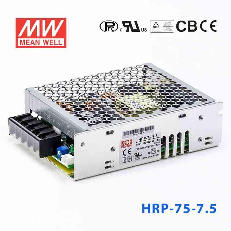 Mean Well HRP - 75 - 7.5 Power Supply 75W 7.5V - HRP - 75 - 7.5 - powersupplymall.com