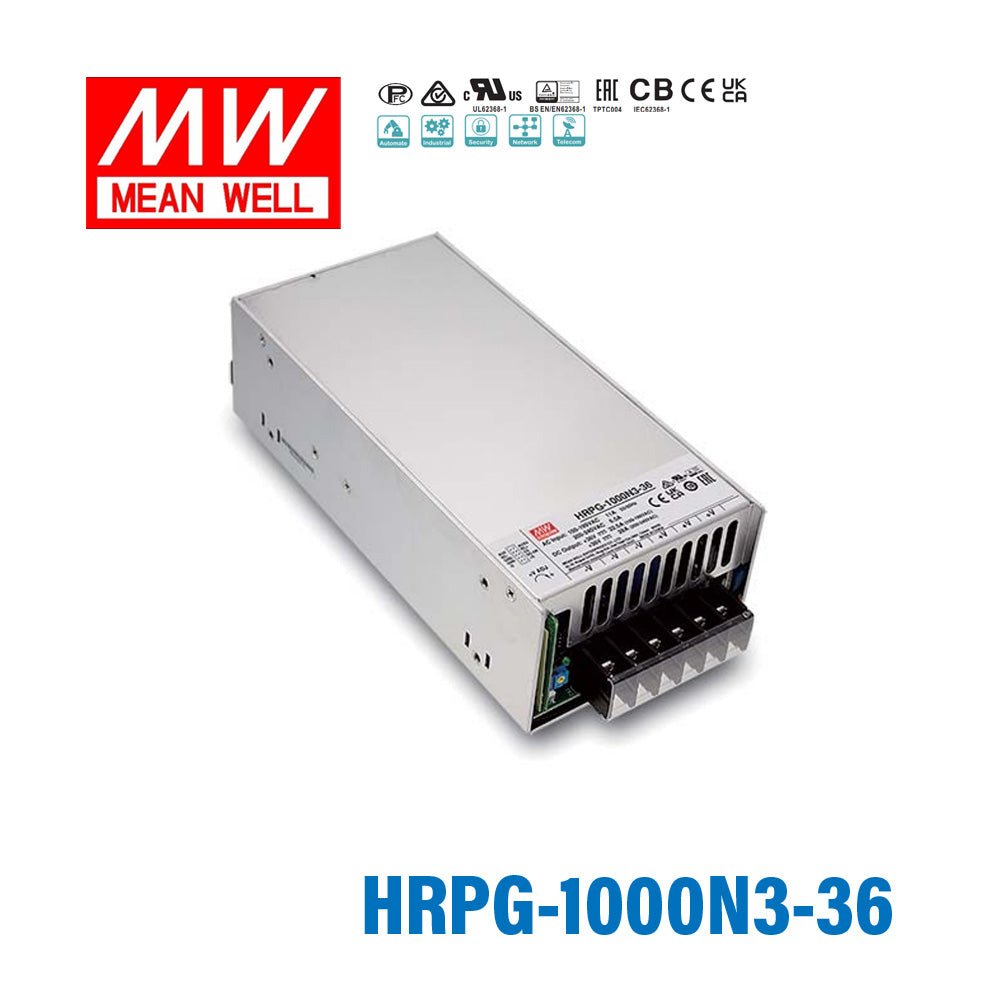 Mean Well HRPG - 1000N3 - 36 Power Supply 960W 36V, 320% peak power model - HRPG-1000N3-36 - powersupplymall.com