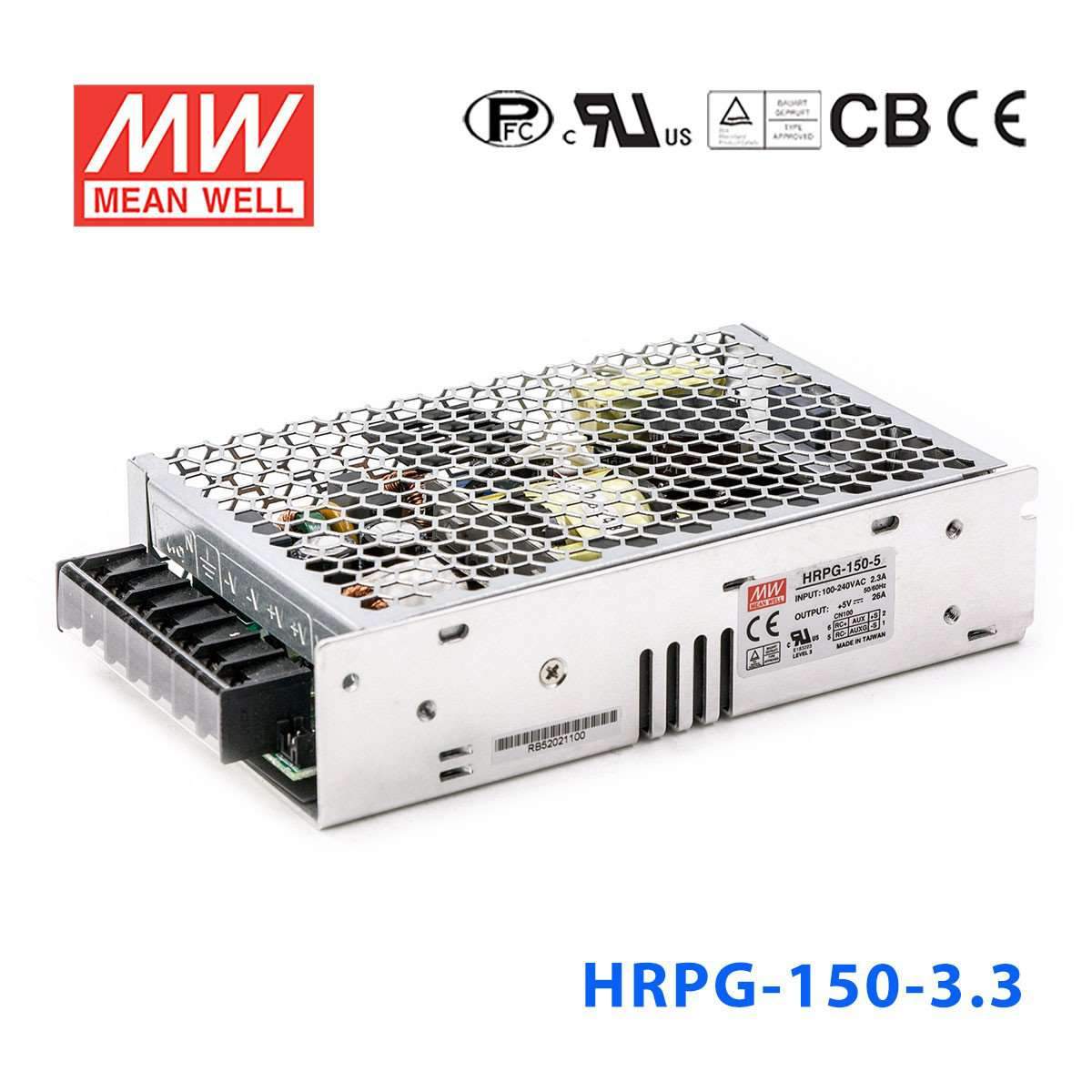 Mean Well HRPG - 150 - 3.3 Power Supply 99W 3.3V - HRPG - 150 - 3.3 - powersupplymall.com