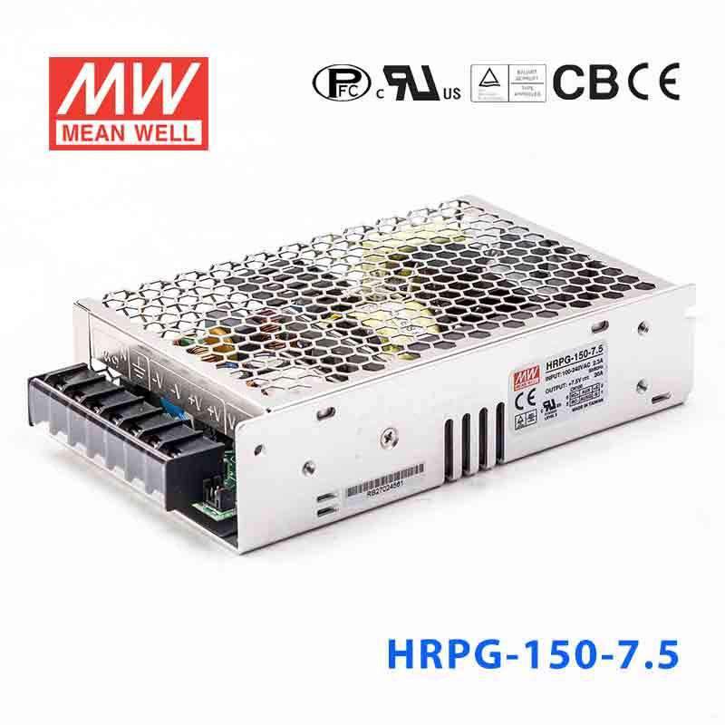 Mean Well HRPG - 150 - 7.5 Power Supply 150W 7.5V - HRPG - 150 - 7.5 - powersupplymall.com